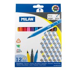 Viltpliiatsid MILAN peene otsaga, kolmnurksed 12 tk