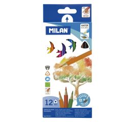 Värvipliiatsid Milan akvarellitavad 12 tk, kolmnurksed