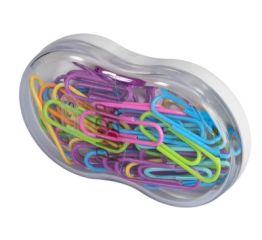 Kirjaklambrid 280-28 mm, värvilised, 35 tk plastkarbis