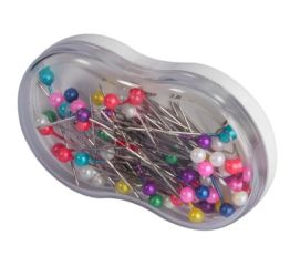 Nööpnõelad, värvilised, 75 tk plastkarbis