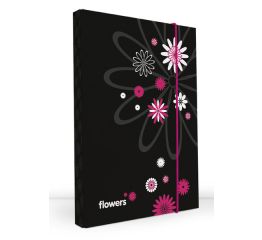 Vihikumapp Junior LILLED A4 kummiga laius 3cm