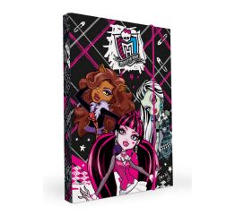 Vihikumapp MONSTER HIGH, A4, kummiga, laius 3 cm