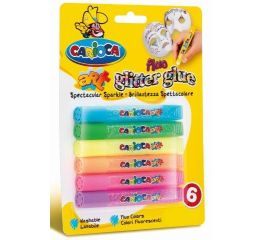 Sädelevad CARIOCA liimvärvid 6 tk blistris 10,5 ml neoon