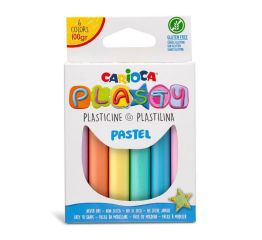 Plastiliin CARIOCA PASTEL 6 värvi 100 g riputatavas pappkarbis