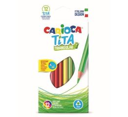 Värvipliiatsid CARIOCA TiTA 12 tk, kolmnurksed, põrutuskindlad