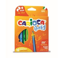 Värvipliiatsid CARIOCA BABY 2+, kolmnurksed, 10 tk