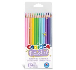 Värvipliiatsid CARIOCA PASTEL 12 tk, kuusnurksed, blistris