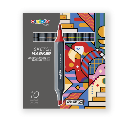 Sketsmarker CARIOCA PLUS 10 värvi komplektis