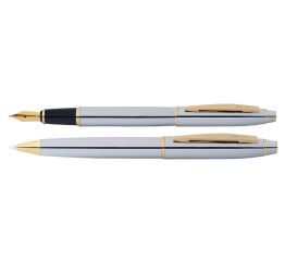 Komplekt Scrikss Noble 35-sulepea ja pastapliiats kroom/kuld kinkekarbis