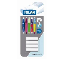 Tagavarakustukummid MILAN mehhaanilisele  harilikule pliiatsile 4 tk blistris