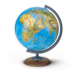 Gloobus SAT Ø30 cm – eestikeelne, valgustusega, elegantse puidust jalaga