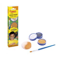 Näomaalingu komplekt JOVI ANIMAL 3 värvi + pintsel + svamm