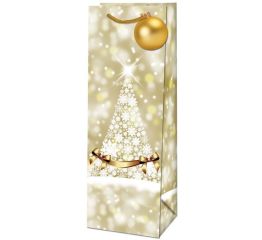 Sangadega pudelikott VALGED JÕULUD 12,6x8,9x36