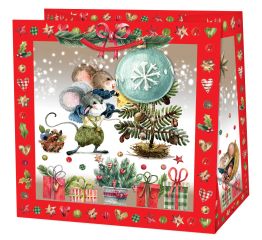 Sangadega jõulukott HIIRTE JÕULUD 33x13,7x44,5