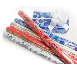 Jõulupakkepaber JÕULUIME metalne 70cmx2m, assortii