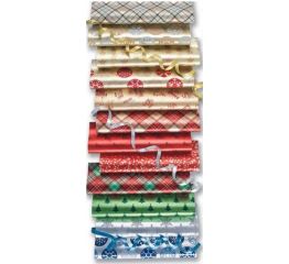 Jõulupakkepaber SHINY paberpõhjal metalne 70cmx2m, assortii