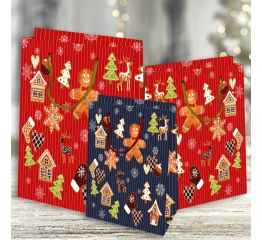 Sangadega jõulukott PIPARKOOGID 33x10x45 cm, assortii