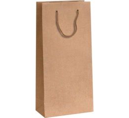 Sangadega pudelikott KRAFT AVANA 2-le pudelile tugev 18x9x39