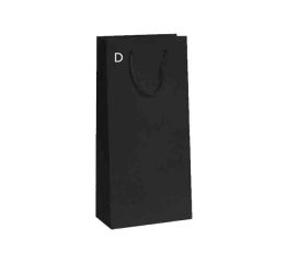 Sangadega pudelikott KRAFT NERO 2-le pudelile tugev 18x9x39