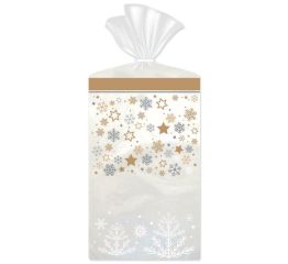 Kinkekott läbipaistev tähekesed 11x5x21,põhjaga, 10 tk pakis