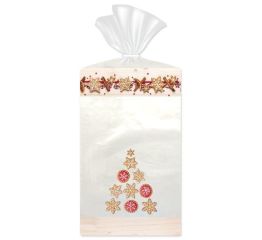 Kinkekott läbipaistev piparkoogikuusk 18x7,5x30, 10 tk pakis