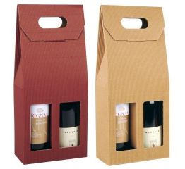 Kinkekarp kahele pudelile, 9 x 18 x 41 cm, assortii