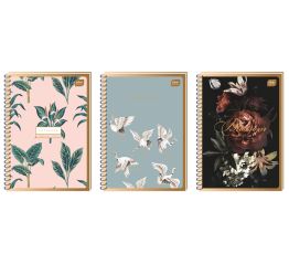 Spiraalkaustik A4 SATIN GOLD 50 lehte ruuduline, aukudega, perforeeritud