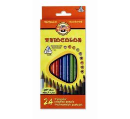 Värvipliiatsid KOH-I-NOOR kolmnurksed 24 värvi, 7 mm